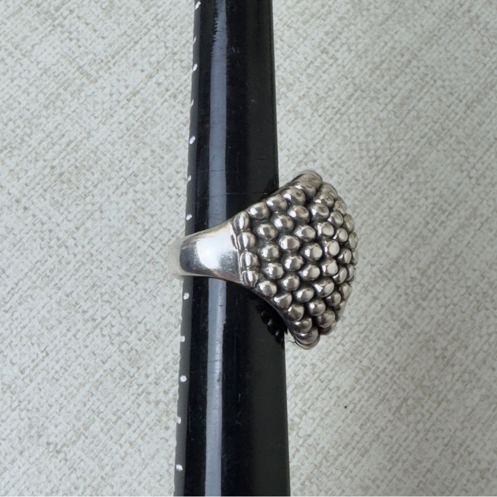 Textured Silver Statement Ring - image 3